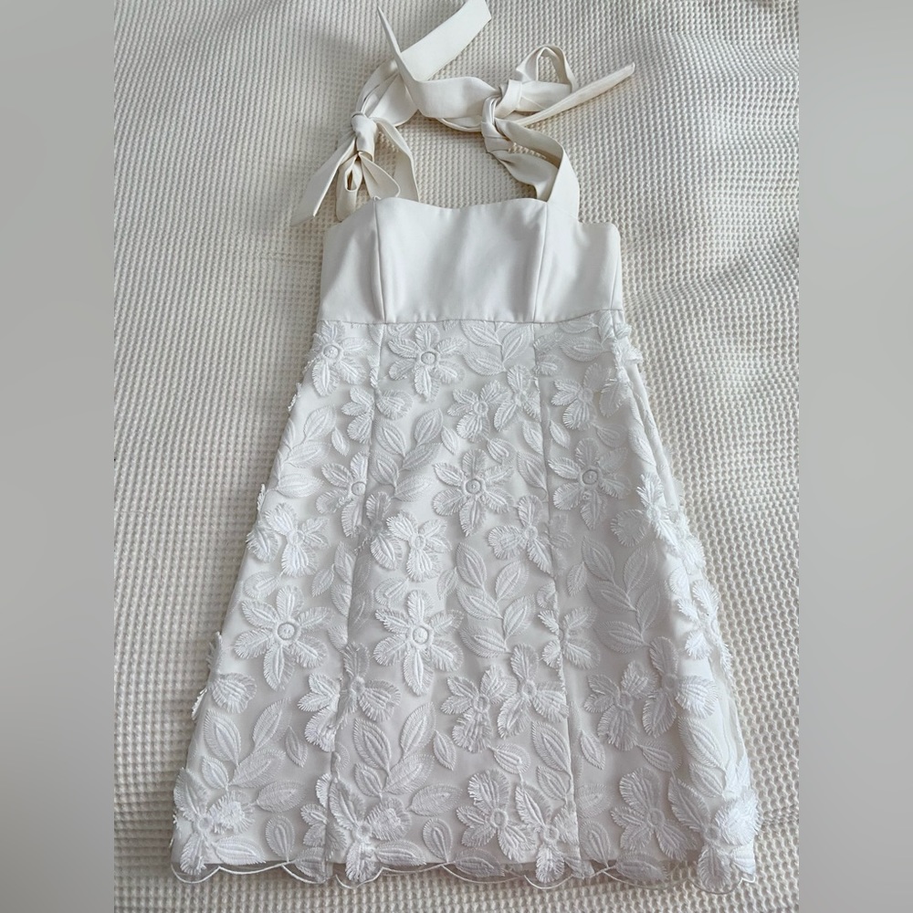 Alexis White Embroidery Elaina Dress. Bridal